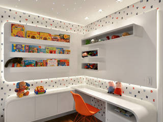 Dormitório Menino 3 anos - Prático e Durável, Carolina Burin & Arquitetos Associados Carolina Burin & Arquitetos Associados Modern nursery/kids room