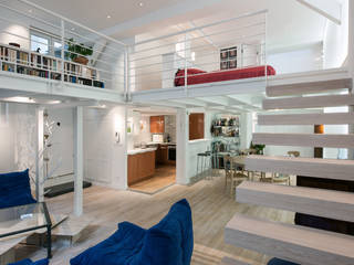 Un loft plus lumineux, Fables de murs Fables de murs ห้องนั่งเล่น