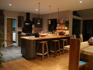 Reclaimed Boat Wood Breakfast Bar Stools BluBambu Living Rustic style kitchen