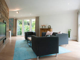 Gemoderniseerde aanpassingen in moeilijke ruimte., Hemels Wonen interieuradvies Hemels Wonen interieuradvies Living room