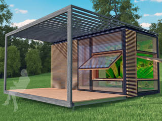 eunido cube4 _life frames, eunido GmbH eunido GmbH Modern balcony, veranda & terrace