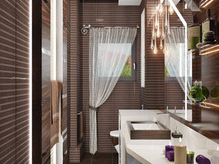 Лаконичный интерьер для маленькой ванной, Студия дизайна ROMANIUK DESIGN Студия дизайна ROMANIUK DESIGN Minimalist Banyo