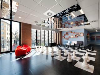 OPEN KNOWLEDGE OFFICE, Tommaso Giunchi Architect Tommaso Giunchi Architect Moderner Multimedia-Raum