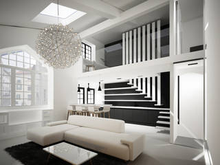 Rénovation appartement Biarritz - projet en cours -, Yeme + Saunier Yeme + Saunier Phòng khách phong cách tối giản