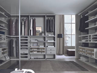 Linen finish walk-in-wardrobe Lamco Design LTD Modern dressing room Wardrobes & drawers