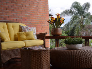 Chalé Clube de Campo de São Paulo/SP - I, Renata Romeiro Interiores Renata Romeiro Interiores Balcon, Veranda & Terrasse rustiques