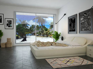 Render bedroom hotel “isole Mauritius” , Santoro Design Render Santoro Design Render Espacios comerciales