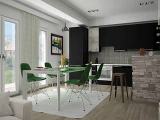 Design & Render livingroom – arredamento S.Agata Militello (ME) , Santoro Design Render Santoro Design Render Kitchen