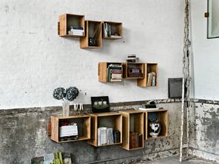 SJ Bookcase Large & Midi We Do Wood Skandinavische Wohnzimmer Regale