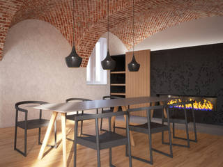 CASA B - 2014 TORINO, POINT. ARCHITECTS POINT. ARCHITECTS Phòng ăn phong cách tối giản