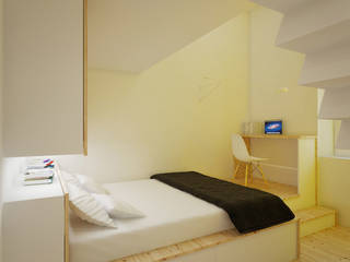 CASA M - 2013 TORINO, POINT. ARCHITECTS POINT. ARCHITECTS 北欧スタイルの 寝室