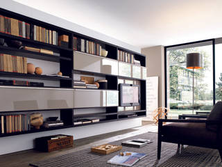 TV units with open display / Bookcases , Lamco Design LTD Lamco Design LTD 现代客厅設計點子、靈感 & 圖片