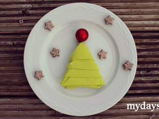 Servietten falten - Weihnachtsdekoration selbst gemacht, mydays mydays Eclectic style dining room