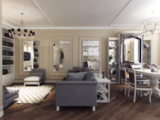 Квартира с элементами прованса, Дизайн студия "Чехова и Компания" Дизайн студия 'Чехова и Компания' Living room
