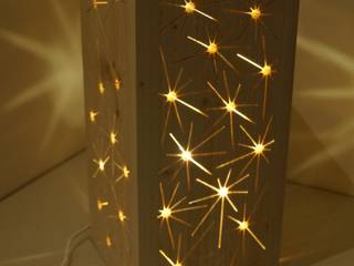 LUMINAIRE D'AMBIANCE ETOILE, DGcréationbois DGcréationbois モダンデザインの ダイニング