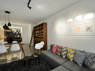 Apartamento Publicitária, Johnny Thomsen Arquitetura e Design Johnny Thomsen Arquitetura e Design Salas modernas