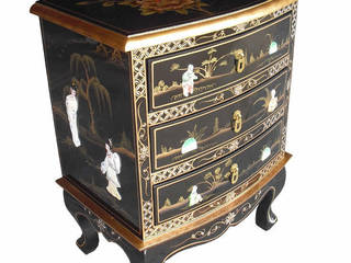 Chinese Black Lacquer Mother of Pearl Furniture ~ Ornately Decorated with Ladies & Gold Leaf , Asia Dragon Furniture from London Asia Dragon Furniture from London Salas de estilo asiático