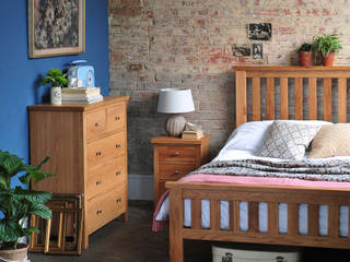 Sterling Oak Slatted Double Bed The Cotswold Company Country style bedroom Beds & headboards