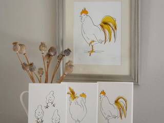 Hand finish print and cards Cluck Cluck! Otros espacios Cuadros e ilustraciones