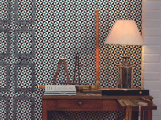 Tiles 'Digitally Printed' Wallpaper Collection, Paper Moon Paper Moon Tường & sàn phong cách mộc mạc