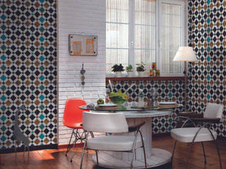Tiles 'Digitally Printed' Wallpaper Collection, Paper Moon Paper Moon Rustic style walls & floors