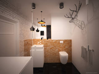 Łazienka z łosiem, Ale design Grzegorz Grzywacz Ale design Grzegorz Grzywacz Scandinavian style bathroom