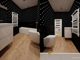 Łazienka w kropki - 3 wersje, Ale design Grzegorz Grzywacz Ale design Grzegorz Grzywacz Minimalist bathroom