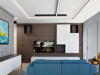 Projekt mieszkania 55m2 w Dąbrowie Górniczej, Ale design Grzegorz Grzywacz Ale design Grzegorz Grzywacz Modern Living Room