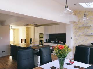 Dining room/kitchen island Rogers and Jones Architects Modern style kitchen