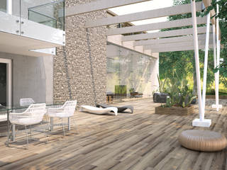 Pavimentos imitación a madera, INTERAZULEJO INTERAZULEJO Moderner Balkon, Veranda & Terrasse