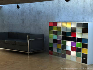 64 Farben, everdesign everdesign Nowoczesny salon