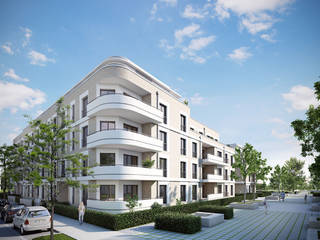 Belsenpark, Düsseldorf, Planquadrat Elfers Geskes Krämer PartGmbB Planquadrat Elfers Geskes Krämer PartGmbB 모던스타일 주택