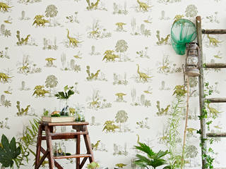 Dino Wallpaper Yellow Green Sian Zeng Murs & Sols originaux Papier peint