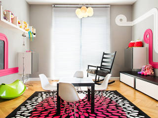 przestronny dom w kolorystyce black&white, RedCubeDesign RedCubeDesign Scandinavian style nursery/kids room