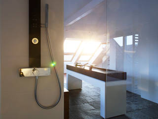 Panorama in allen Lagen, gmyrekarchitekten gmyrekarchitekten Minimalistische Badezimmer