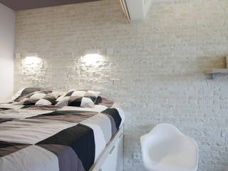 Функциональная студия из типовой однушки ИП-46с для молодой пары, Space for life Space for life Scandinavian style bedroom