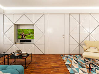Квартира для семьи с ограниченными физическими возможностями , Samarina projects Samarina projects Minimalist living room