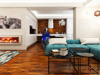Квартира для семьи с ограниченными физическими возможностями , Samarina projects Samarina projects Living room