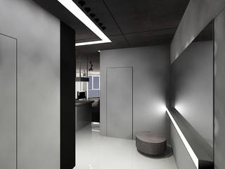 Black Loft Style, (DZ)M Интеллектуальный Дизайн (DZ)M Интеллектуальный Дизайн Pasillos, vestíbulos y escaleras de estilo minimalista