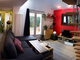 Rénovation d'une remise en studio à Chantilly, lmarchitectureinterieure lmarchitectureinterieure Modern living room