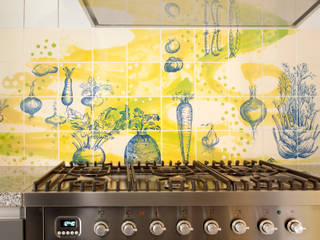 kitchens, José den Hartog José den Hartog Tường & sàn phong cách mộc mạc Gạch ốp lát Yellow