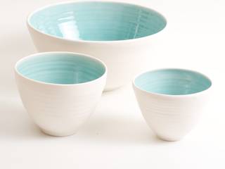 Handmade porcelain dinnerware, Linda Bloomfield Linda Bloomfield Nowoczesna jadalnia