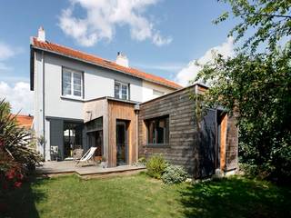 Extension bois pour une cuisine salle à manger, EC architecture EC architecture غرفة السفرة