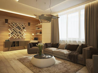 Квартира в современном минимализме, Polovets design studio Polovets design studio Minimalistische Wohnzimmer