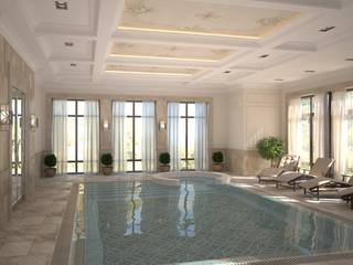 Интерьер особняка в американском стиле, studio forma studio forma Piscinas de estilo clásico