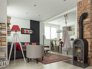 dom 115m2, Projekt Kolektyw Sp. z o.o. Projekt Kolektyw Sp. z o.o. Eclectic style living room