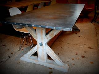 Zinc top Dining table, Dove and Grey Dove and Grey Comedores rurales