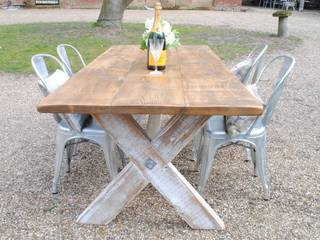 X Frame Bespoke Dining Tables to order, Dove and Grey Dove and Grey Cocinas rurales