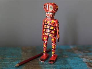 Hand Carved Mexican Wooden Skeletons, Vintage Archive Vintage Archive 다른 방