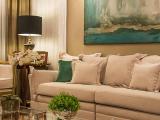 Living clássico m verde esmeralda, marli lima designer de interiores marli lima designer de interiores Вітальня